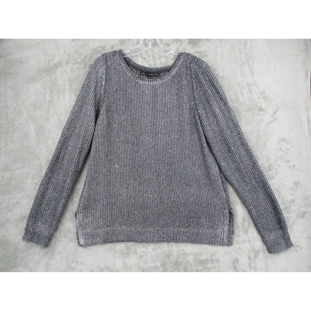 White House Black Market Sweater Womens Size XL Metallic Pullover Chunky Knit